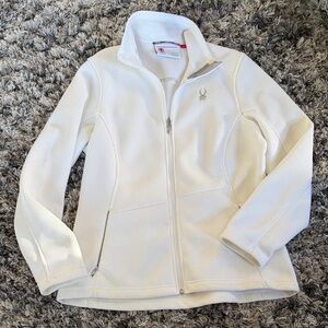 Spyder Women's White Full-Zip Textured Fleece Jacket